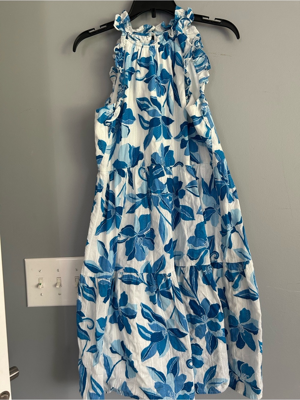 Blue Floral Tiered Sundress